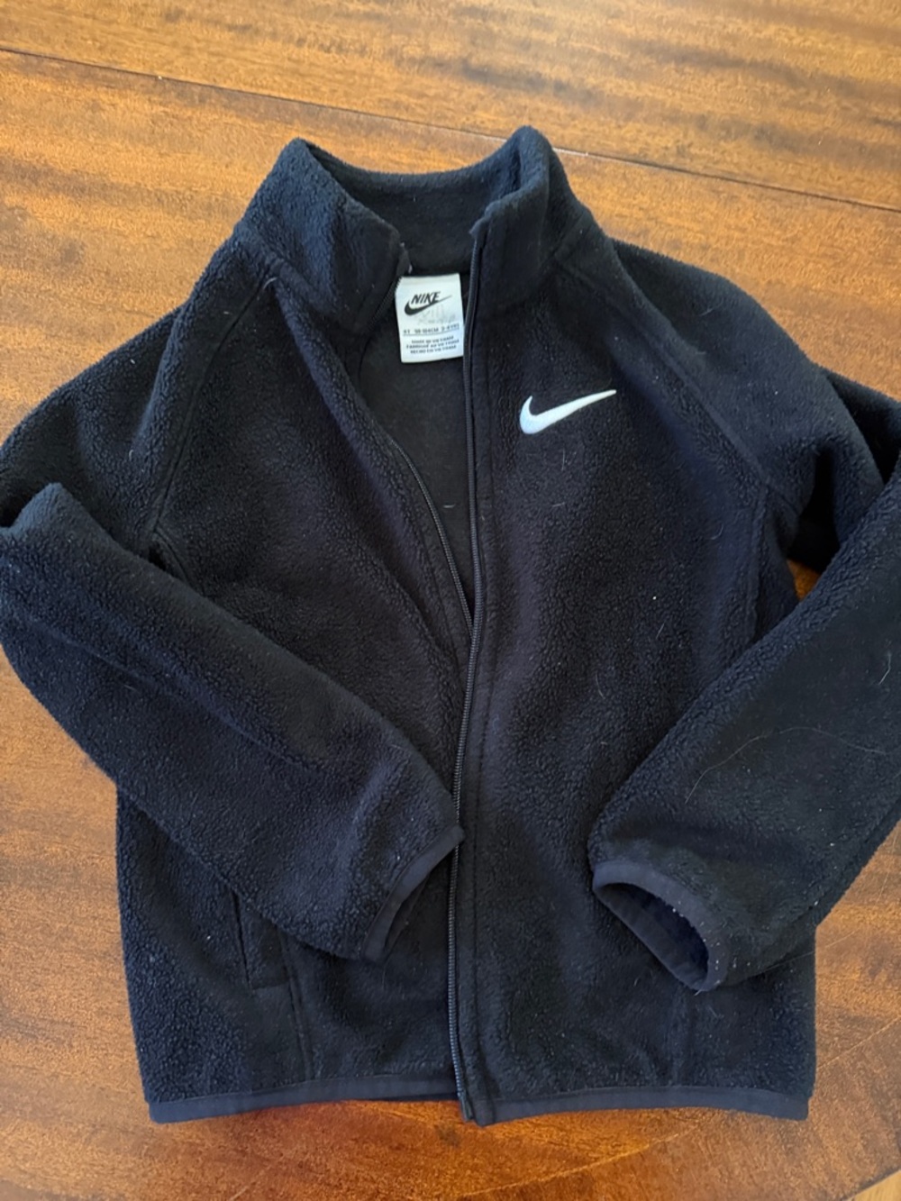 Nike Kids Black Fleece Jacket with White Swoosh